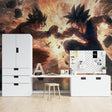 Dragon Ball battle mural bringing epic anime action to a modern gaming room setup