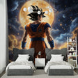 Dragon Ball anime mural wallpaper displayed in modern gaming room with LED lighting