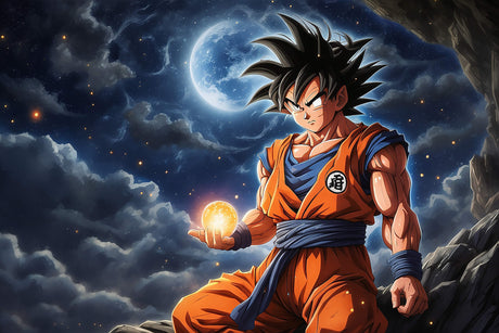 Dragon Ball wallpaper design file showing detailed night sky battle scene pattern