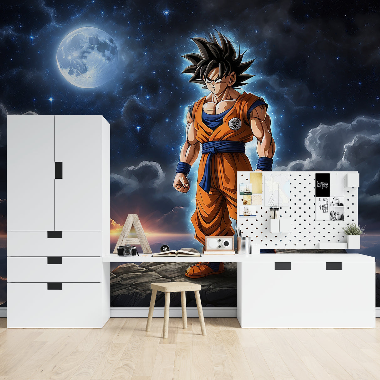 Night sky anime wallpaper bringing character to entertainment room
