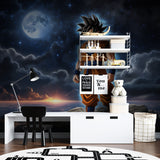 Dragon Ball wall mural showcased in fan cave with ambient lighting