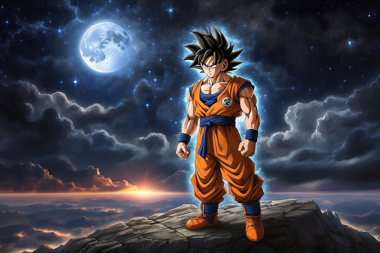 Dragon Ball night sky design file showing detailed starlit pattern and character artwork