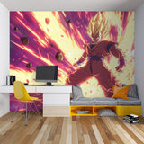 Manga inspired wall mural showcased in modern living space
