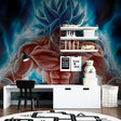Dragon Ball anime wallpaper creating amazing atmosphere in modern gaming room with LED accent lighting