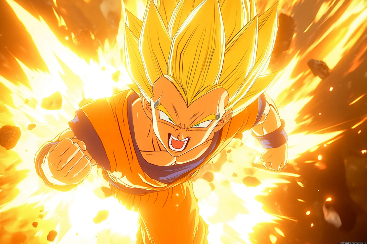 Dragon Ball Super Saiyan design file showing detailed power aura and energy waves pattern