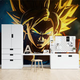 Japanese anime wallpaper displayed in a stylish entertainment room setup
