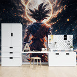 Dragon Ball wallpaper mural creating stunning focal point in entertainment room