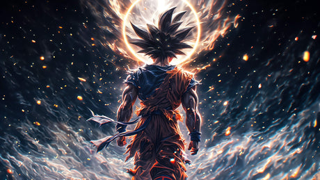 Dragon Ball Ultra Instinct design file showing detailed cosmic background and character artwork