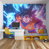 Manga wall mural showcasing dynamic battle action in a study room