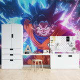 Anime wallpaper mural energizing a modern entertainment space