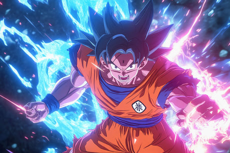 Dragon Ball Z battle scene design file showing detailed artwork and vibrant colors