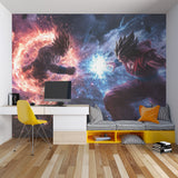 Manga inspired wall mural making statement in teen hangout space