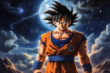 Dragon Ball Z Goku design file showing full pattern with cosmic night sky details