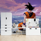 Dragon Ball Z wall mural showcased in modern entertainment space
