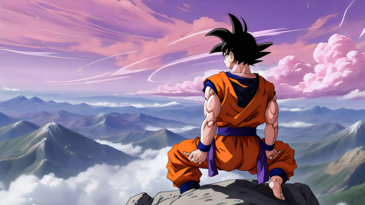 Dragon Ball Z mountain landscape design file showing detailed anime artwork and color palette