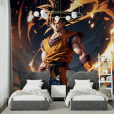 Dragon Ball Z wallpaper creating impact in modern living space