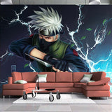 Japanese ninja mural in study room showcasing dramatic effect