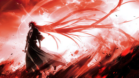 Design file of red tornado anime wallpaper showing detailed pattern and colors
