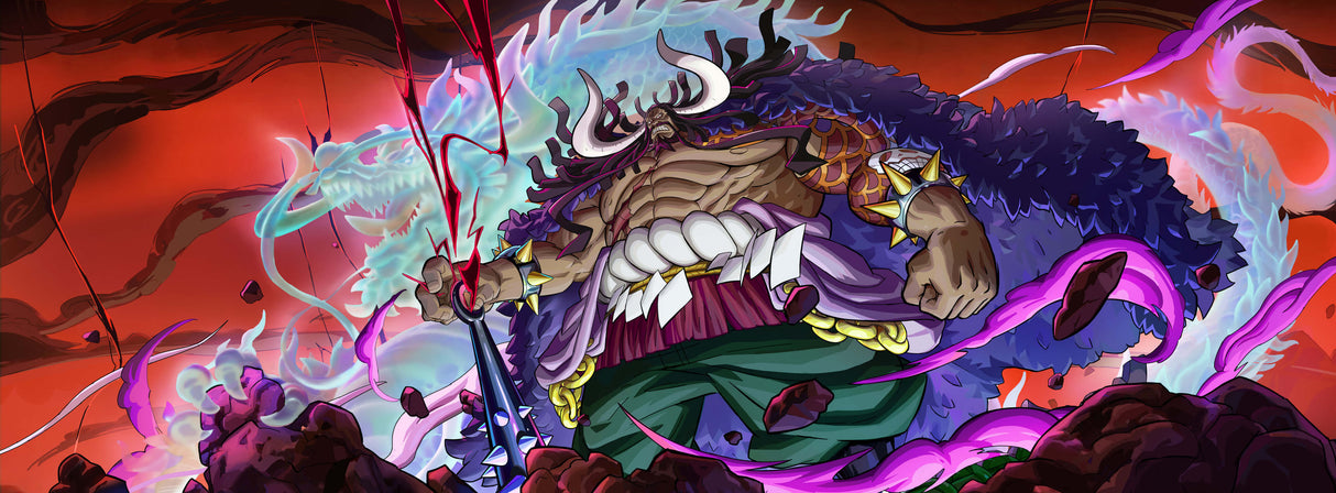 High-resolution design file of epic anime dragon battle scene pattern