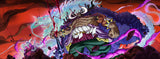 High-resolution design file of epic anime dragon battle scene pattern