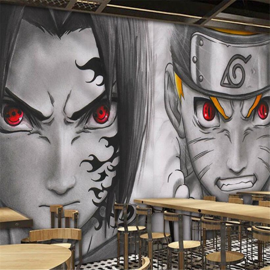 Japanese anime mural bringing character to a contemporary living space