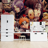 Japanese manga wallpaper design in contemporary study room setup