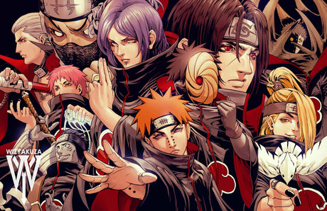 Naruto Characters Dynamic Design wallpaper pattern showing full artwork detail
