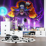 Manga wallpaper showcasing dynamic battle action in a stylish entertainment space