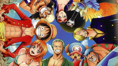 One Piece characters design file showing vibrant colors and detailed artwork