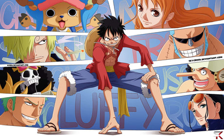 One Piece characters design file showing detailed artwork and color composition