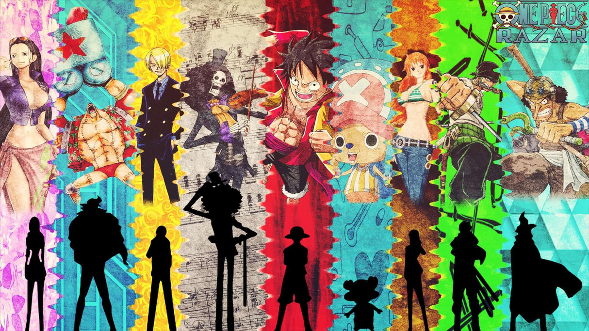 One Piece watercolor design file showing full artwork pattern and color details