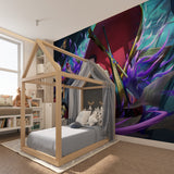Anime fantasy wallpaper making a statement in a creative space with bold colors