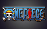 One Piece logo design file showing detailed skull pattern and vibrant colors