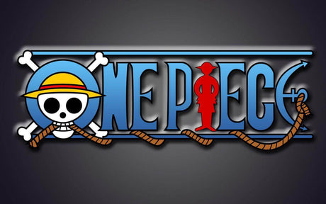 One Piece logo design file showing detailed skull pattern and vibrant colors