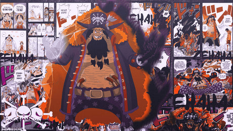 One Piece anime wallpaper design file showing full pattern and vibrant colors