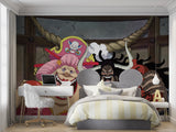 Anime mural wallpaper transforming small study space into adventure zone