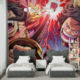 Japanese anime wallpaper transforming a study space with dynamic pirate artwork