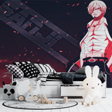 Japanese anime wallpaper creating atmosphere in a cozy reading nook