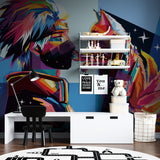 Modern Geometric Wallpaper making statement in gaming room setup