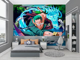 Dynamic warrior scene bringing energy to a modern living room setting