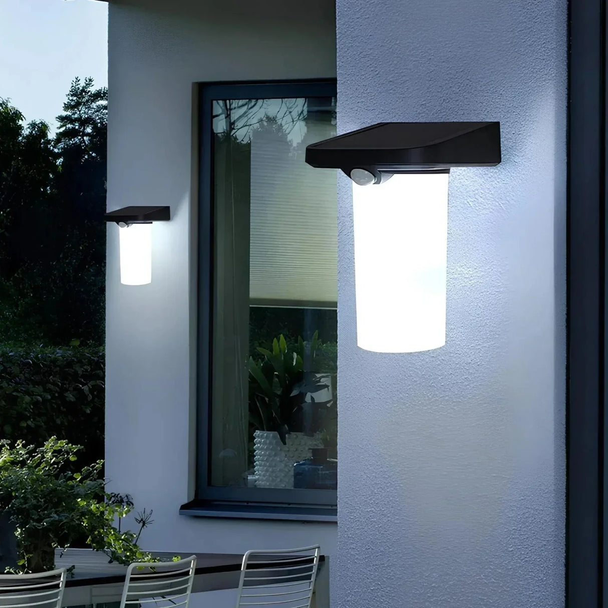 Motion Sensor Solar Wall Light  Modern LED Security Sconce - Detailed view