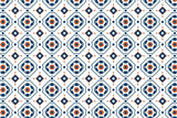 Geometric Mural Wallpaper | Navy Blue and Terracotta Pattern