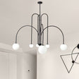 Modern Curved Chandelier  Black Iron Globe Pendant Light - Product detail 5