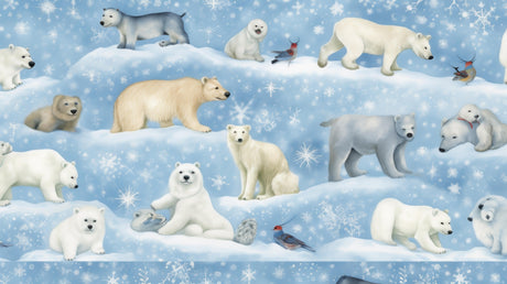 Polar bear and arctic animals design file showing detailed winter wonderland pattern
