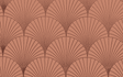 Art Deco geometric fan wallpaper with RAL 3012 Beige Red target background and darker brown lines