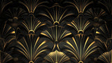 Art deco fan pattern design file showing intricate gold details on black background
