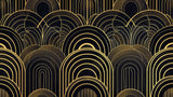 Art deco geometric arches design file showing intricate black and gold pattern
