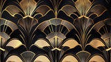 Black and gold art deco fan pattern design file showing intricate geometric details