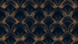 Art deco geometric fan pattern design file showing intricate black and gold details