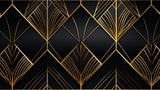 Art deco geometric pattern design file showing intricate black and gold details